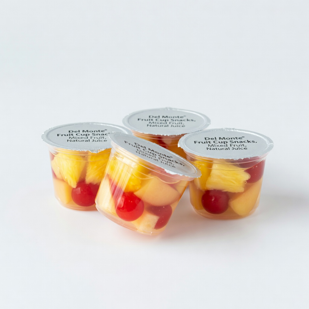 Del Monte Fruit Cup Snacks in Natural Juice, Mixed Fruit, 4 Pack