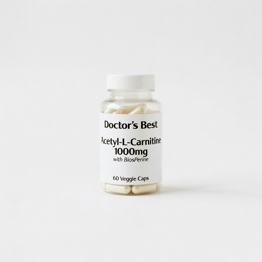 Doctor's Best Acetyl-L-Carnitine 1000mg with BiosPerine, 60 Veggie Caps