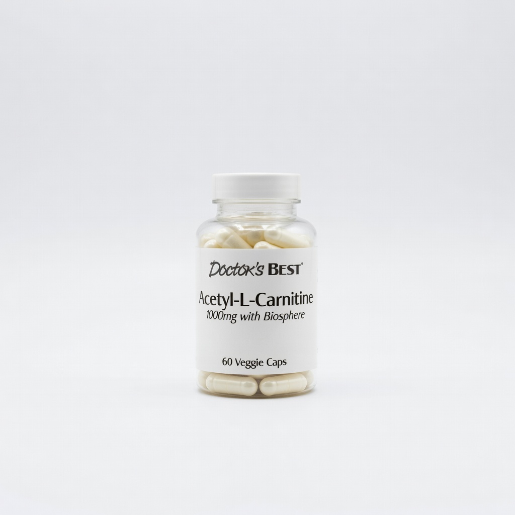 Doctor's Best Acetyl-L-Carnitine 1000mg with Biosphere, 60 Veggie Caps