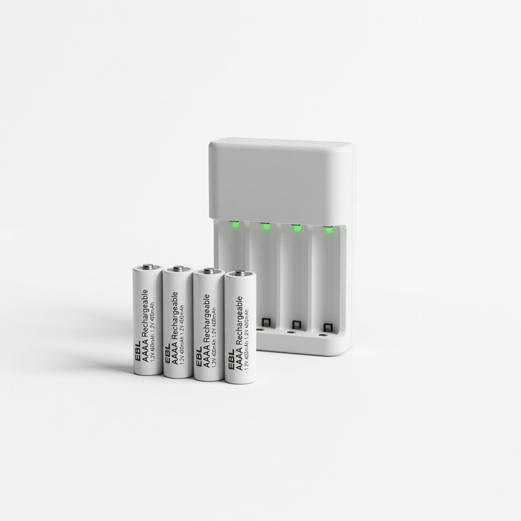 EBL AAAA Rechargeable Batteries, 4 Pack with Charger