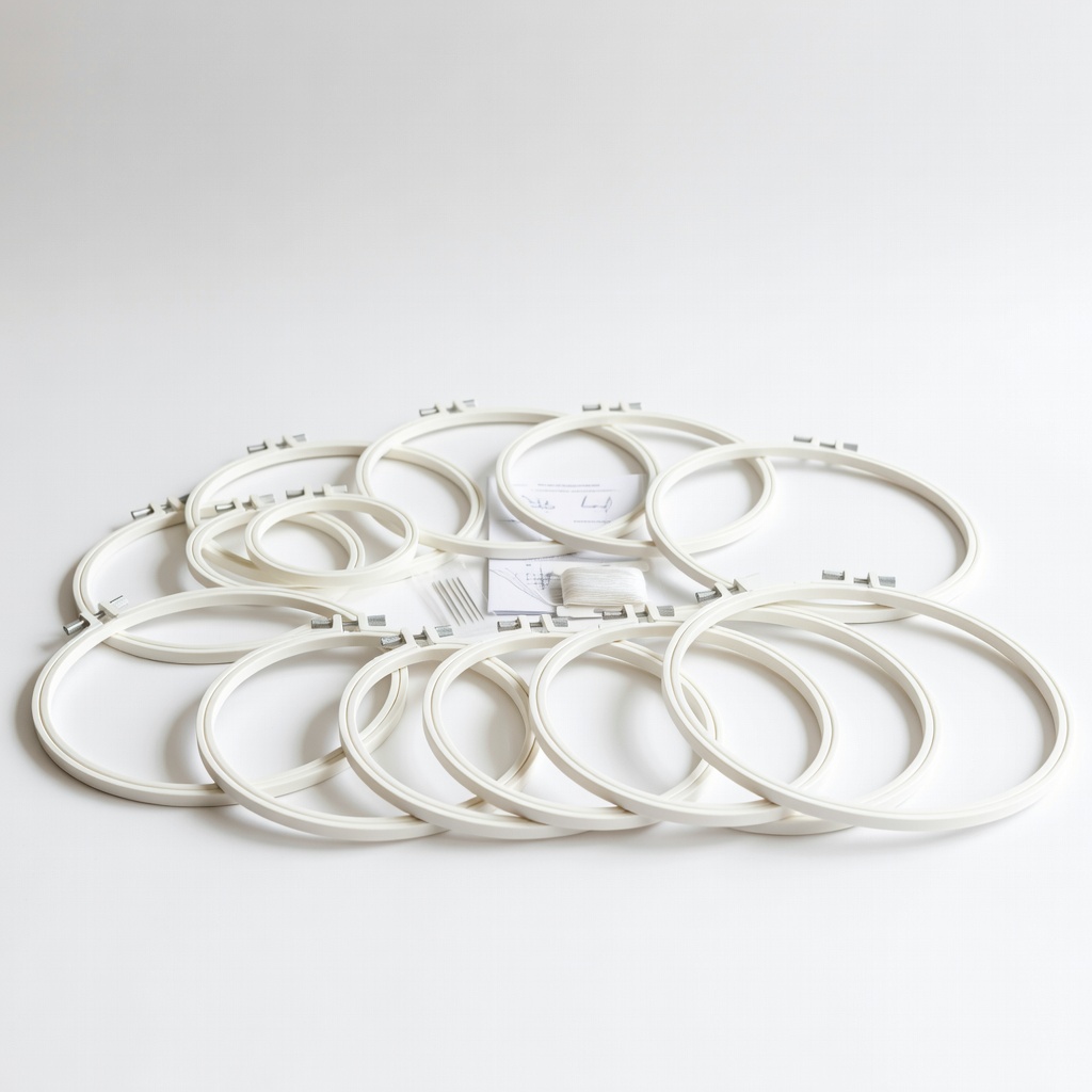 Embroidery Hoops Set 15pcs Plastic Hoops Starter Kit