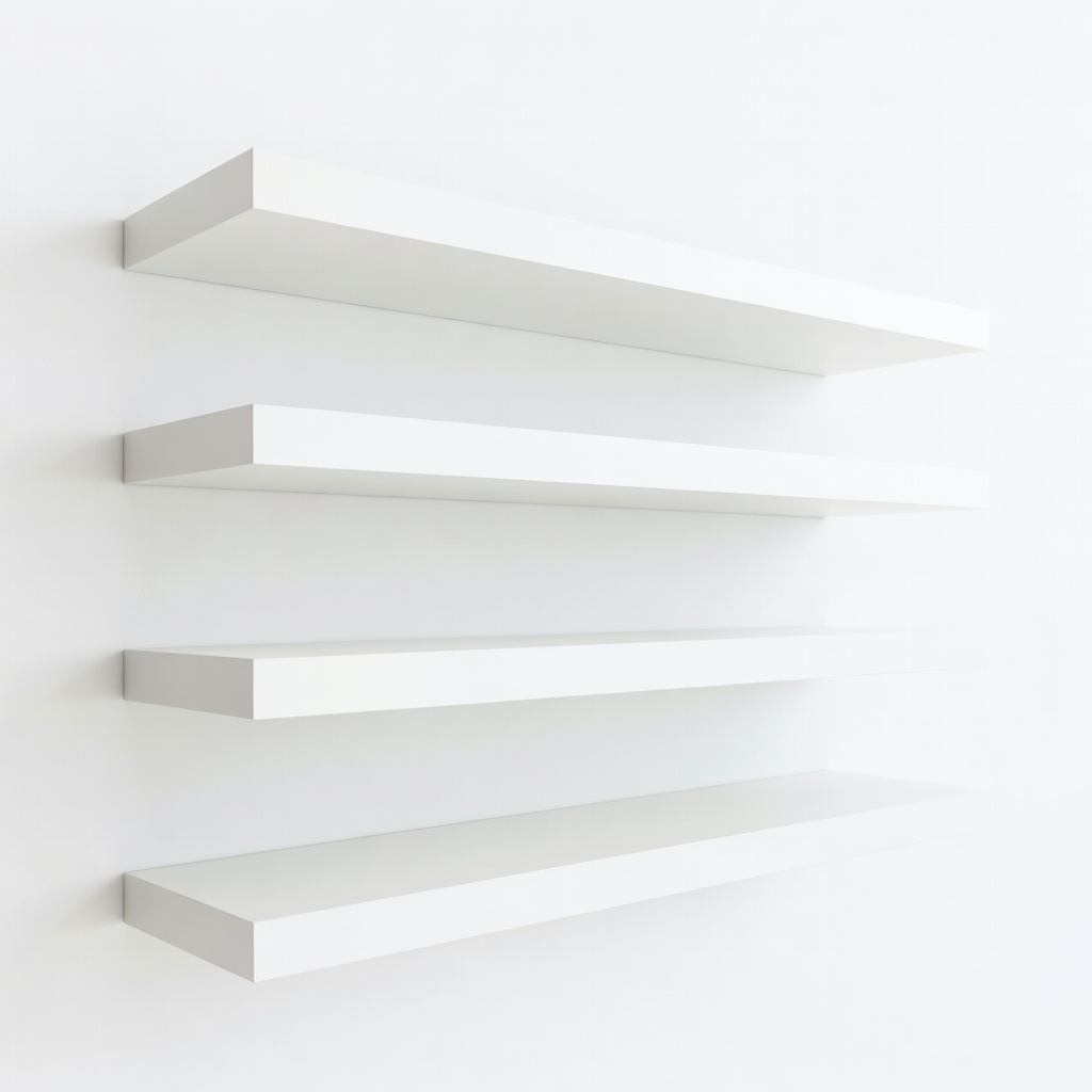 GRACKIN Floating Shelves Set of 4, 16'' White