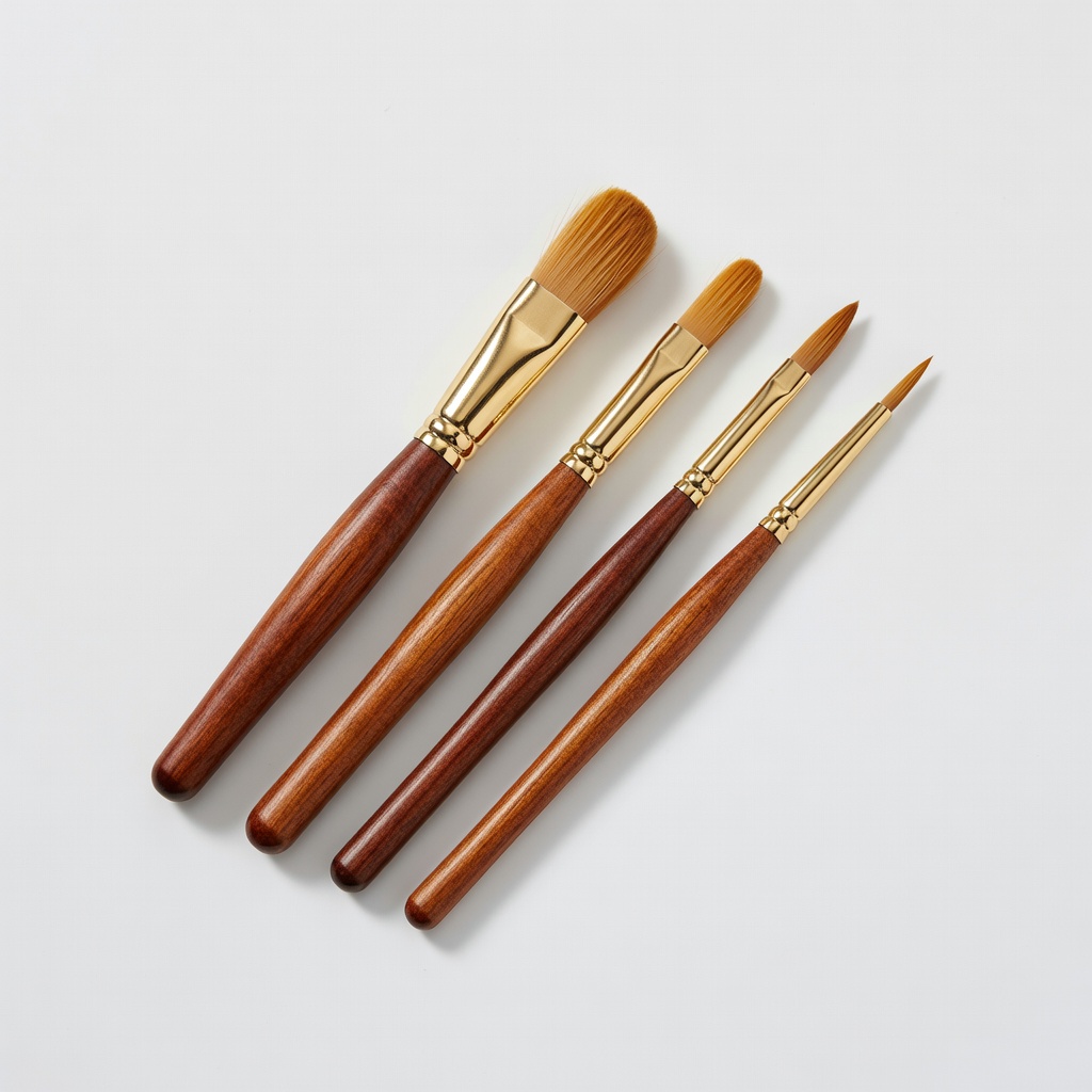 Grumbacher Goldenedge Watercolor Brush Set, 4 Brushes