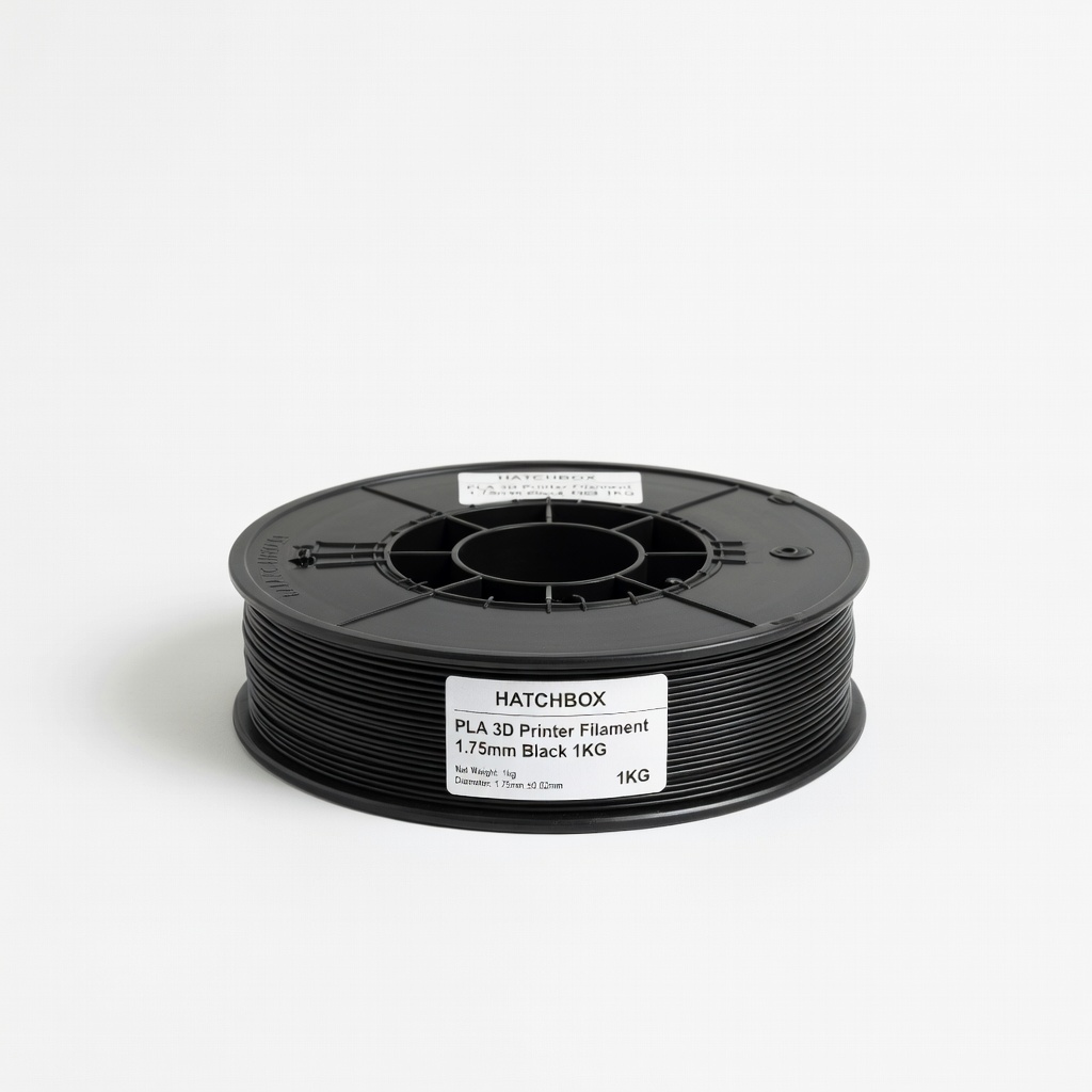 HATCHBOX PLA 3D Printer Filament 1.75mm Black 1KG