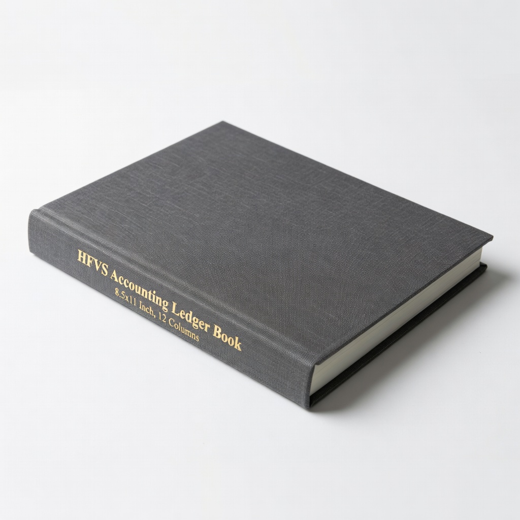 HFVS Accounting Ledger Book, 8.5x11 Inch, 12 Columns