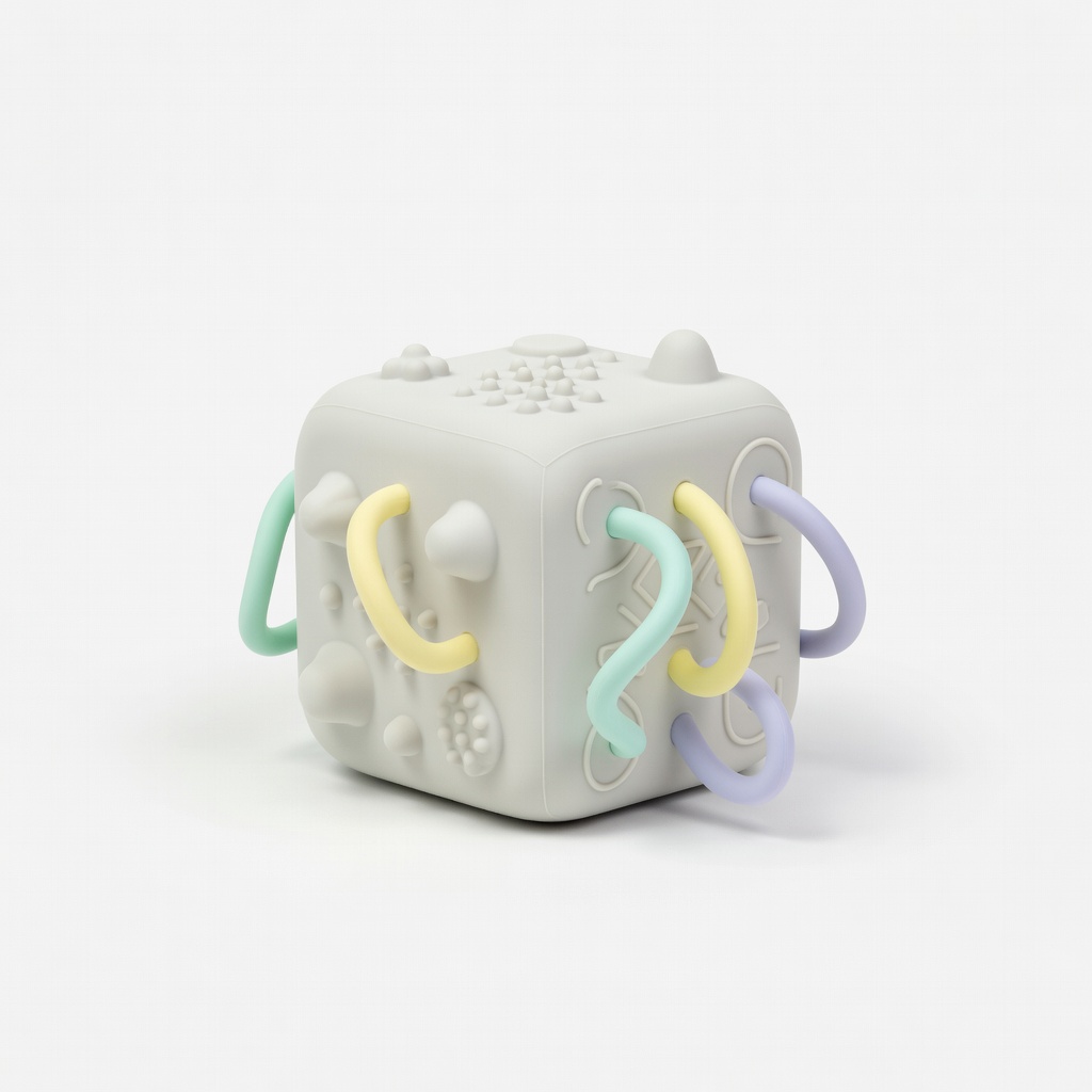 Katbite Silicone Teether Activity Cube