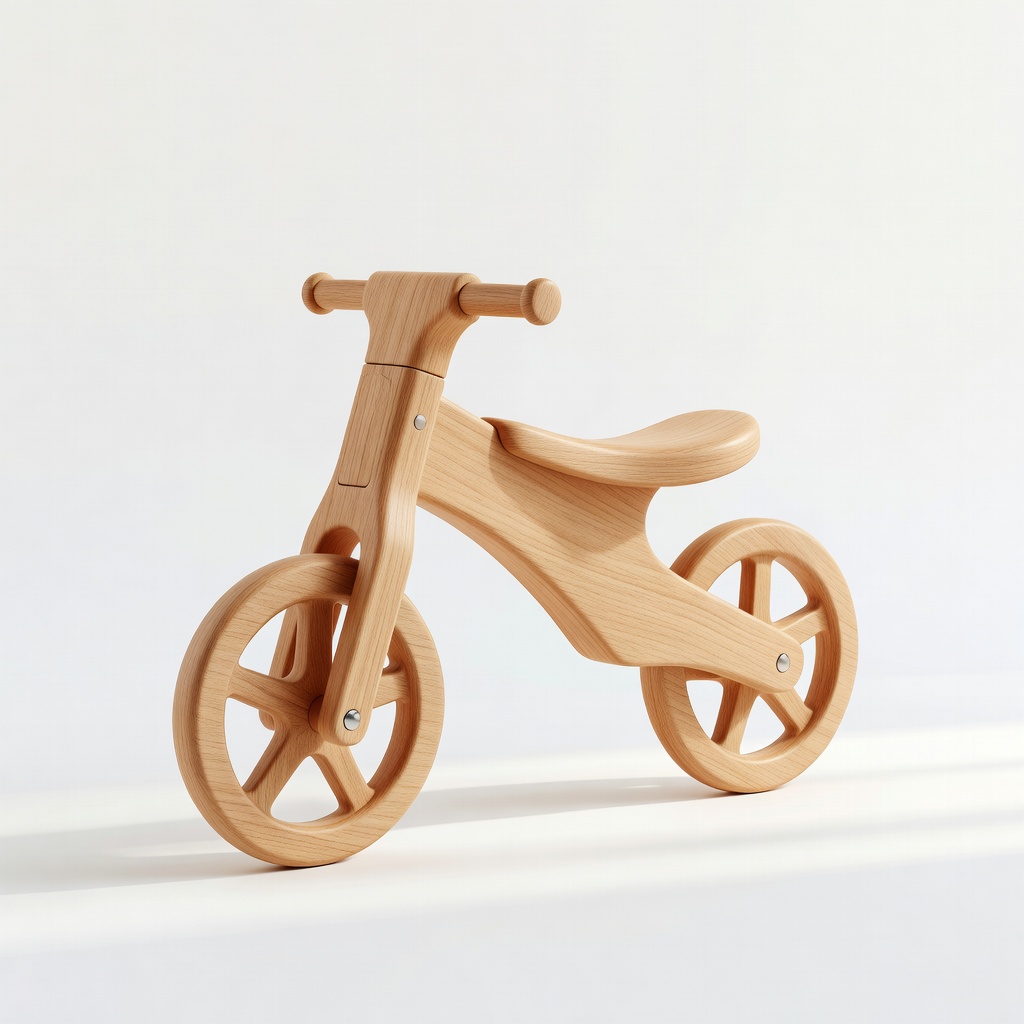 KRIDOM Wooden Balance Bike for Toddlers