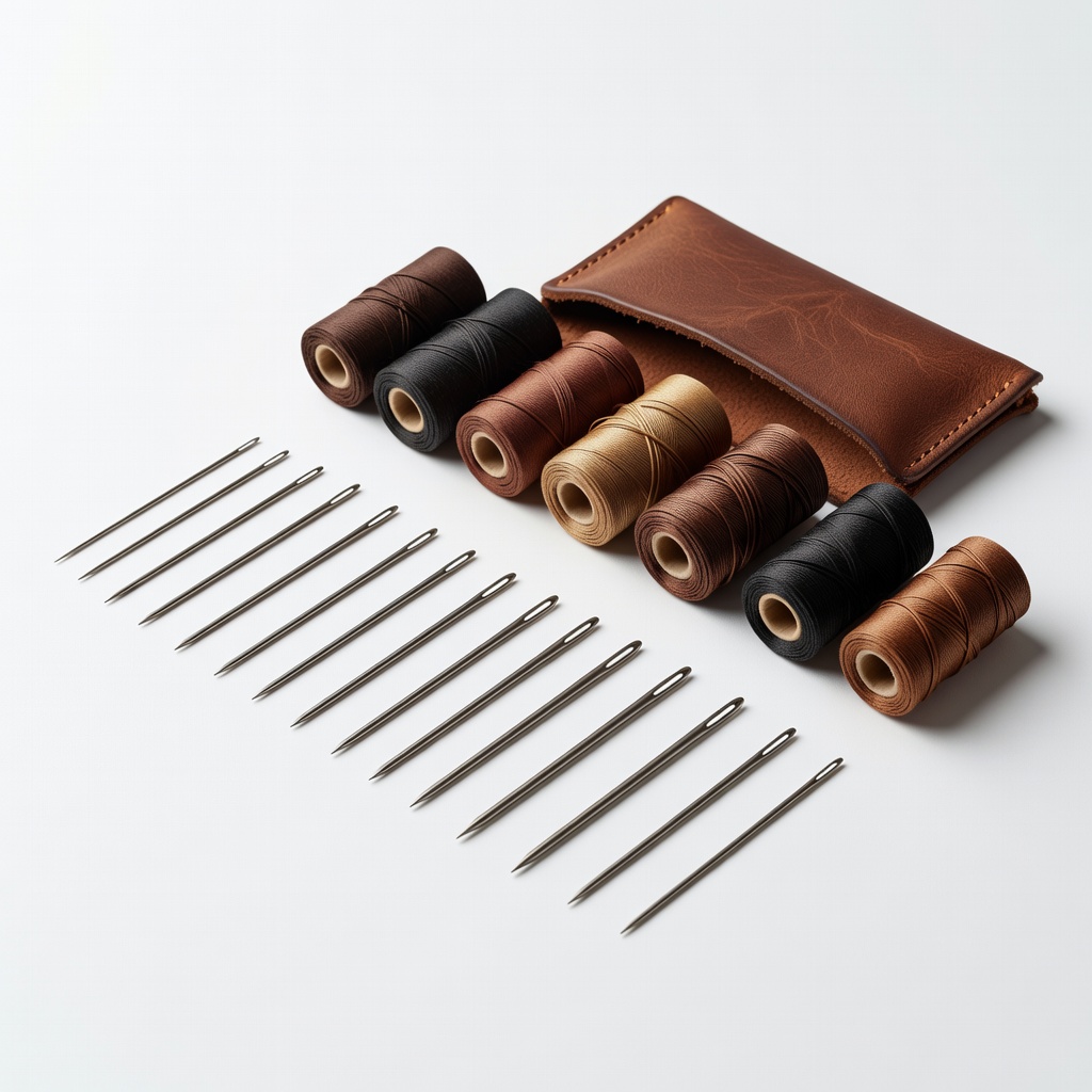 Leather Needles and Waxed Thread Set