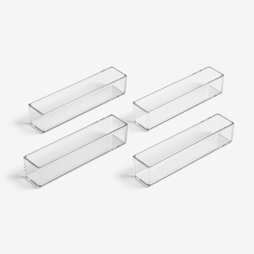 mDesign Plastic Drawer Dividers - Clear 4-Pack