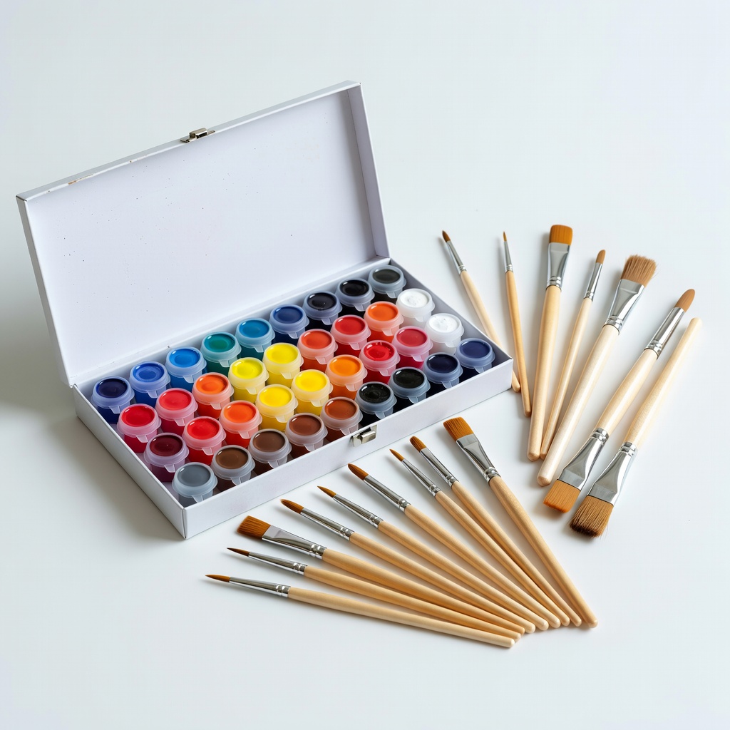 MEEDEN Acrylic Paint Set, 48 Colors with Brushes