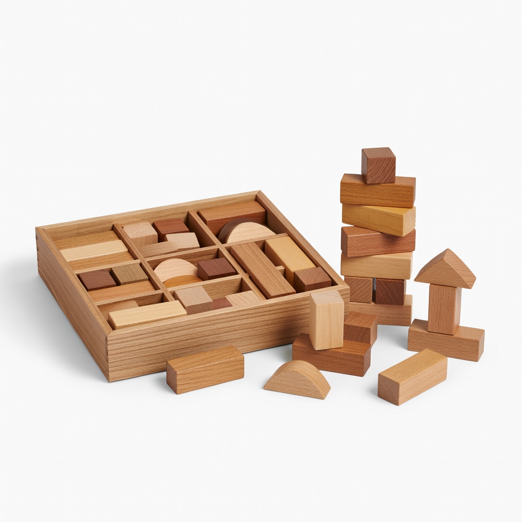 Melissa & Doug Wooden Building Blocks Set