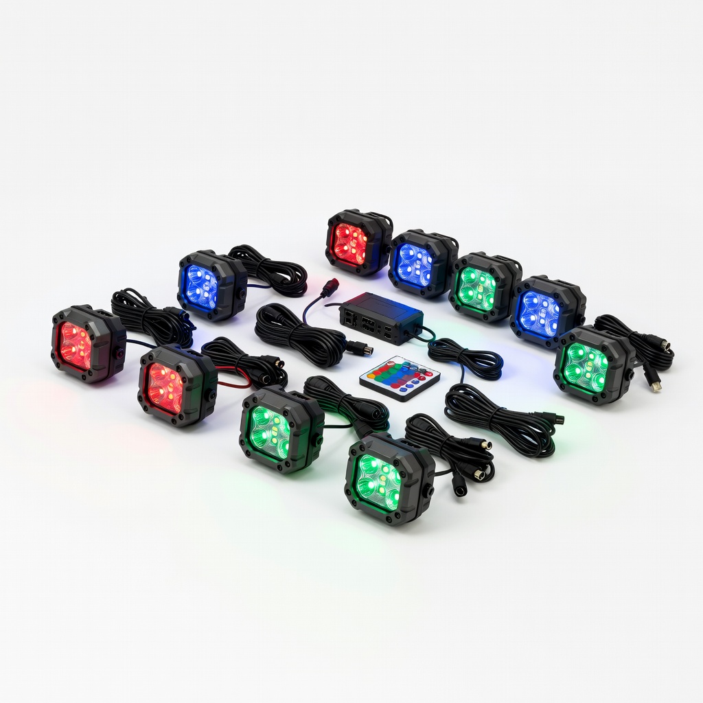 Nilight 8PCS RGB LED Rock Lights Kit