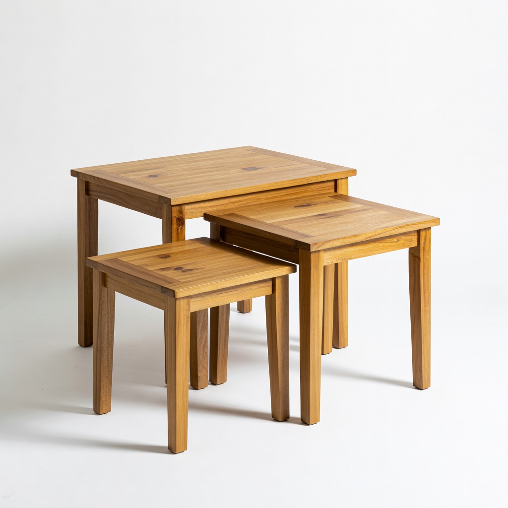 Outsunny Teak Wood Nesting Tables