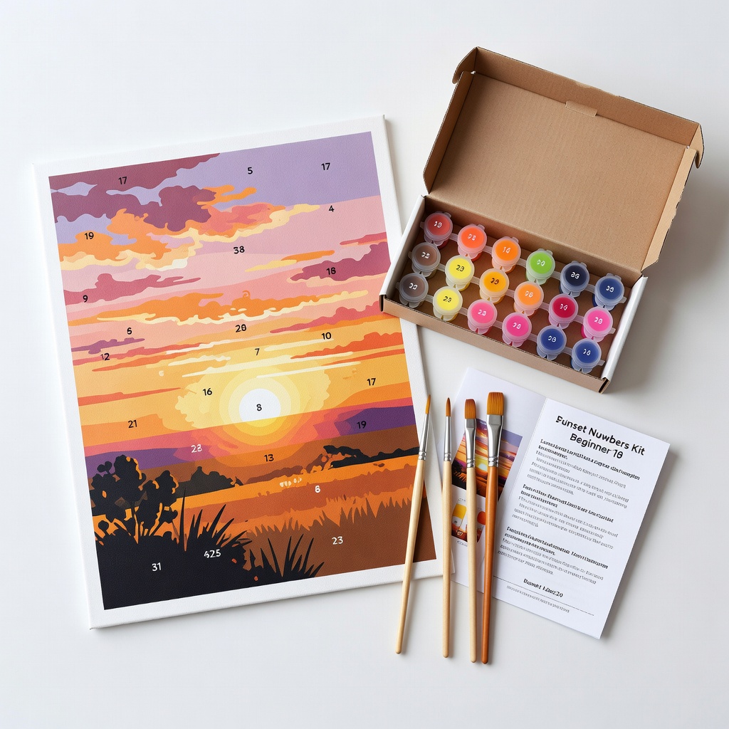 Paint by Numbers Kit for Adults Beginner - Sunset Landscape 16x20
