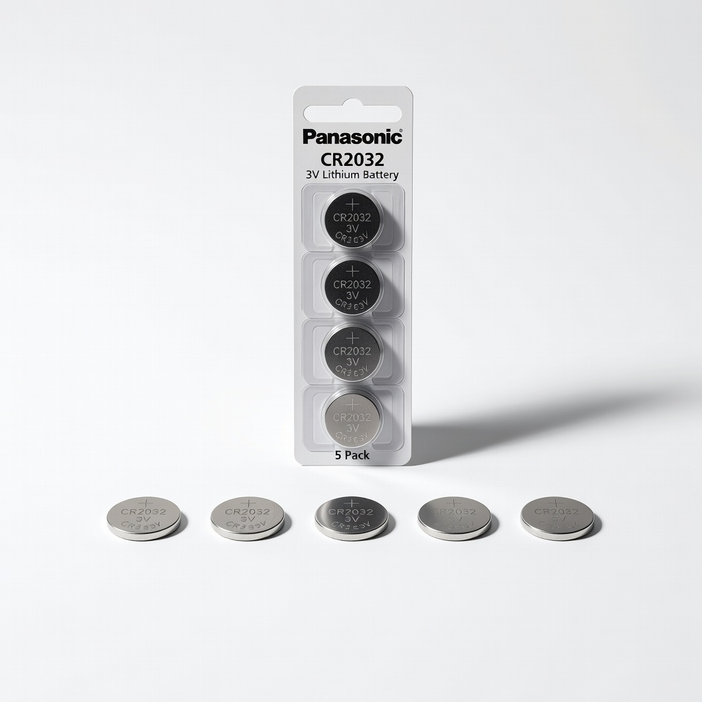 Panasonic CR2032 3V Lithium Battery (5 Pack)