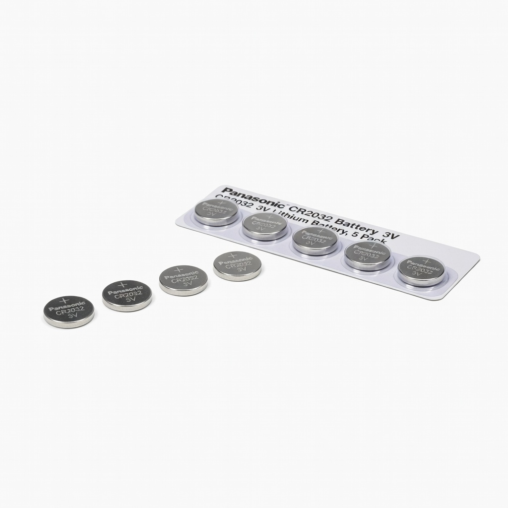 Panasonic CR2032 3V Lithium Battery, 5 Pack
