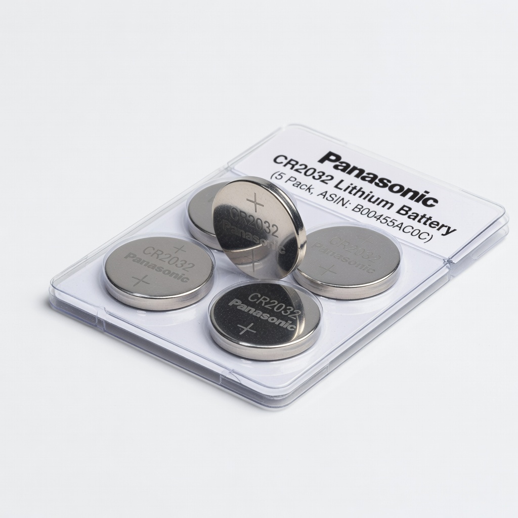 Panasonic CR2032 Lithium Battery (5 Pack, ASIN: B00455AC0C)