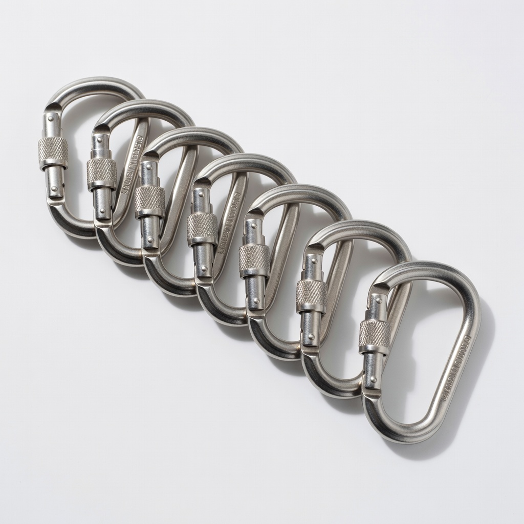 Potent Drive 6-Pack Large Steel Locking Carabiners