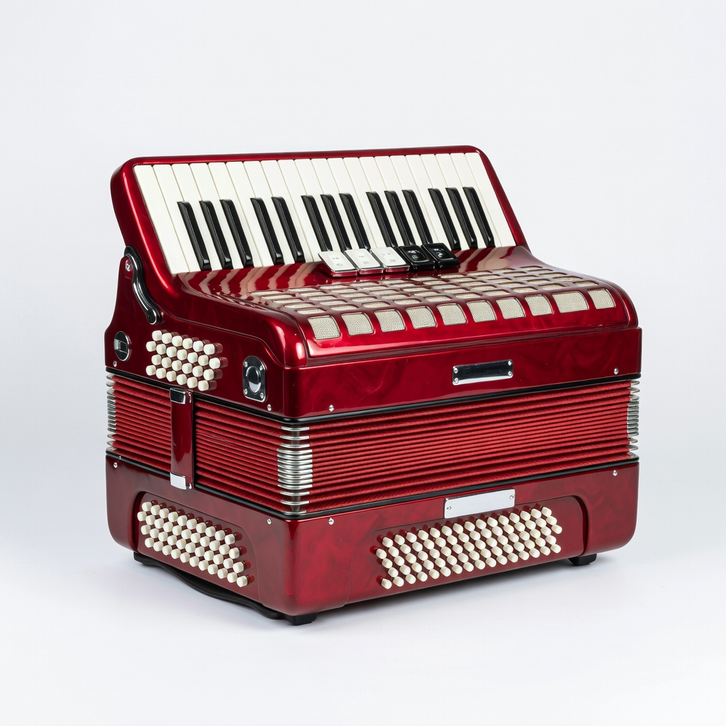 Rosetti 48-Key 120-Bass Piano Accordion (Red)