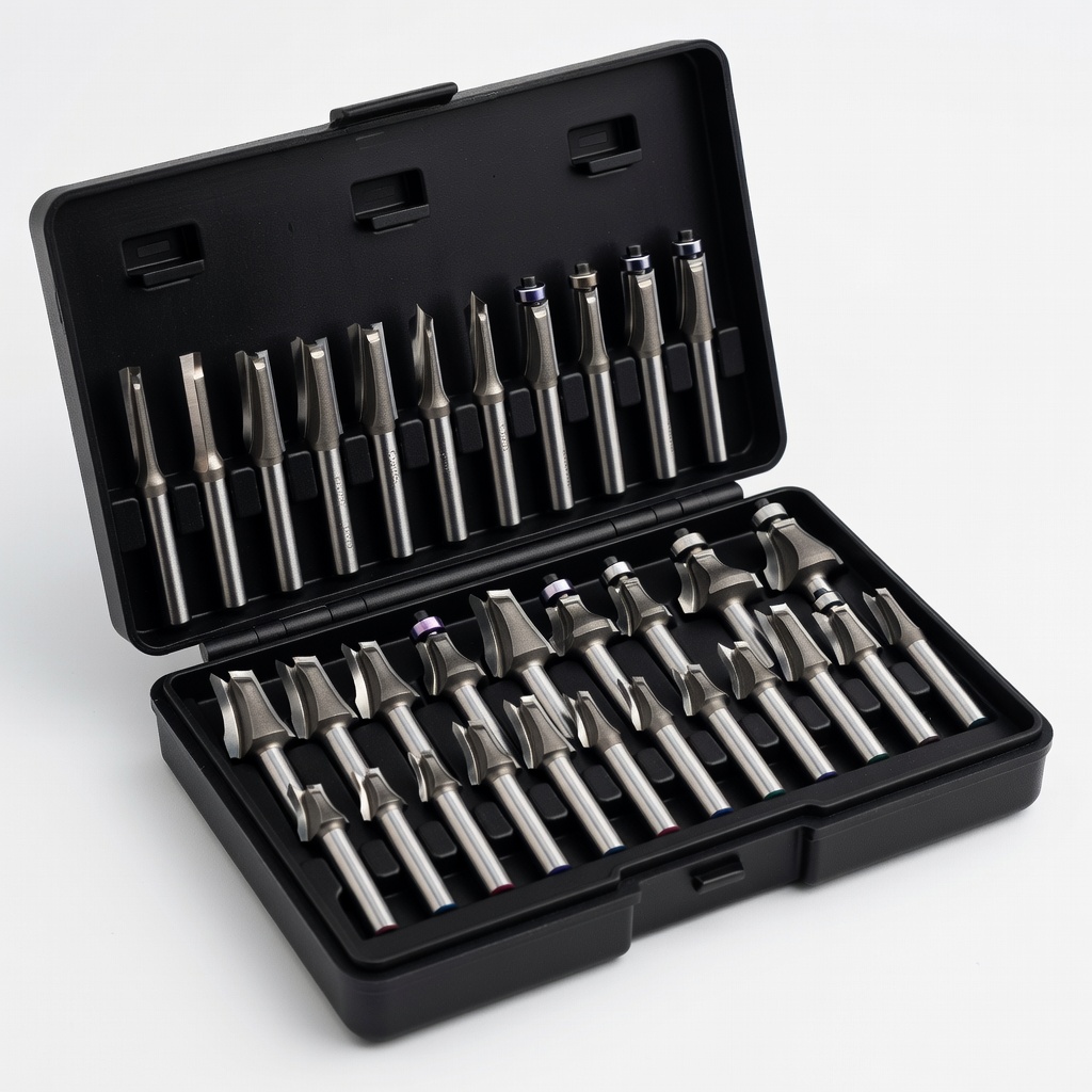 Router Bit Set, 24 Pieces 1/4" Shank Jellas