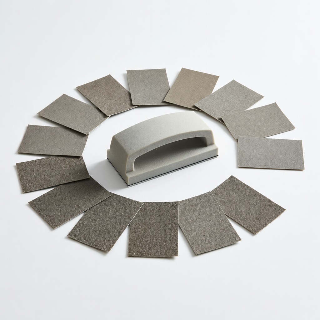 Sanding Block Kit with 12 Assorted Grit Sheets (120-3000)