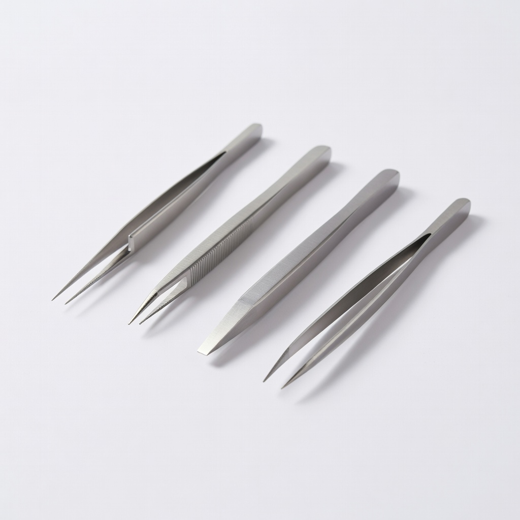 Selff 4Pcs Precision Tweezers Set ESD Safe