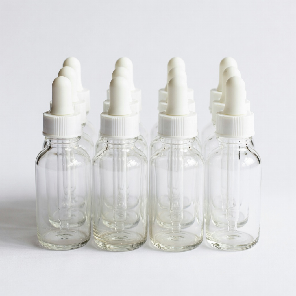 Shiny Glass Dropper Bottles (2 oz, 12 pack)