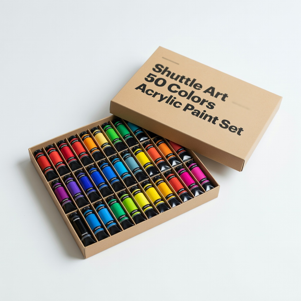Shuttle Art 50 Colors Acrylic Paint Set