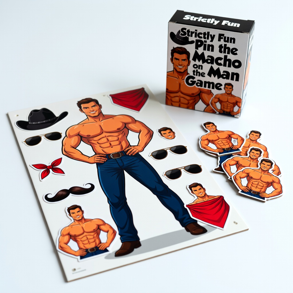 Strictly Fun Pin the Macho on the Man Game
