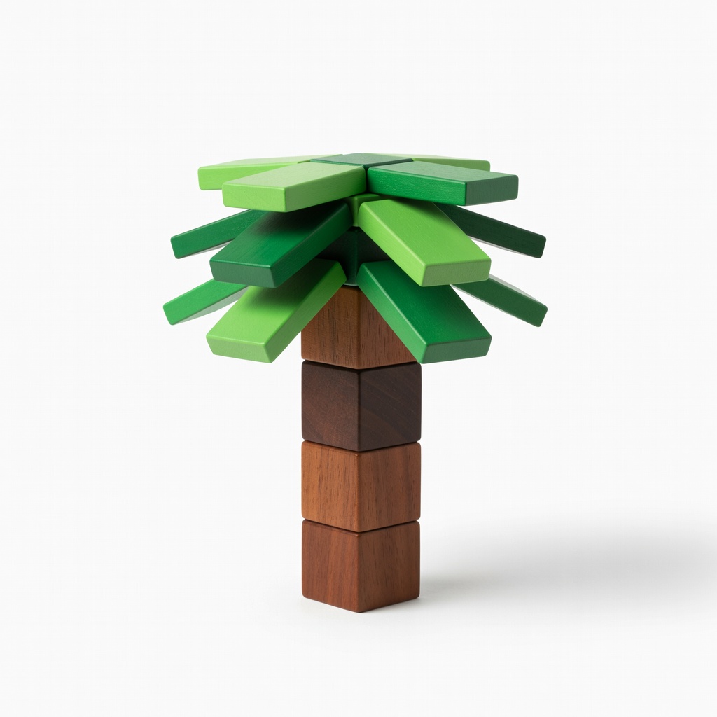 Tegu 2x2 Travel Palm Tree Magnetic Blocks