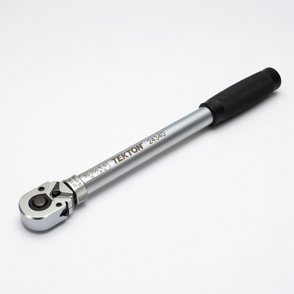 TEKTON 24340 1/2 Inch Drive Click Torque Wrench (50-250 ft-lb)