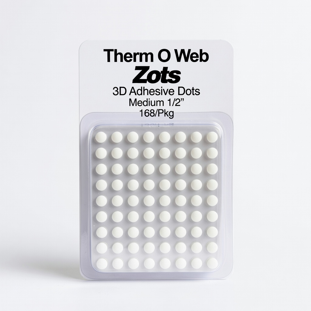 Therm O Web Zots 3D Adhesive Dots, Medium 1/2", 168/Pkg