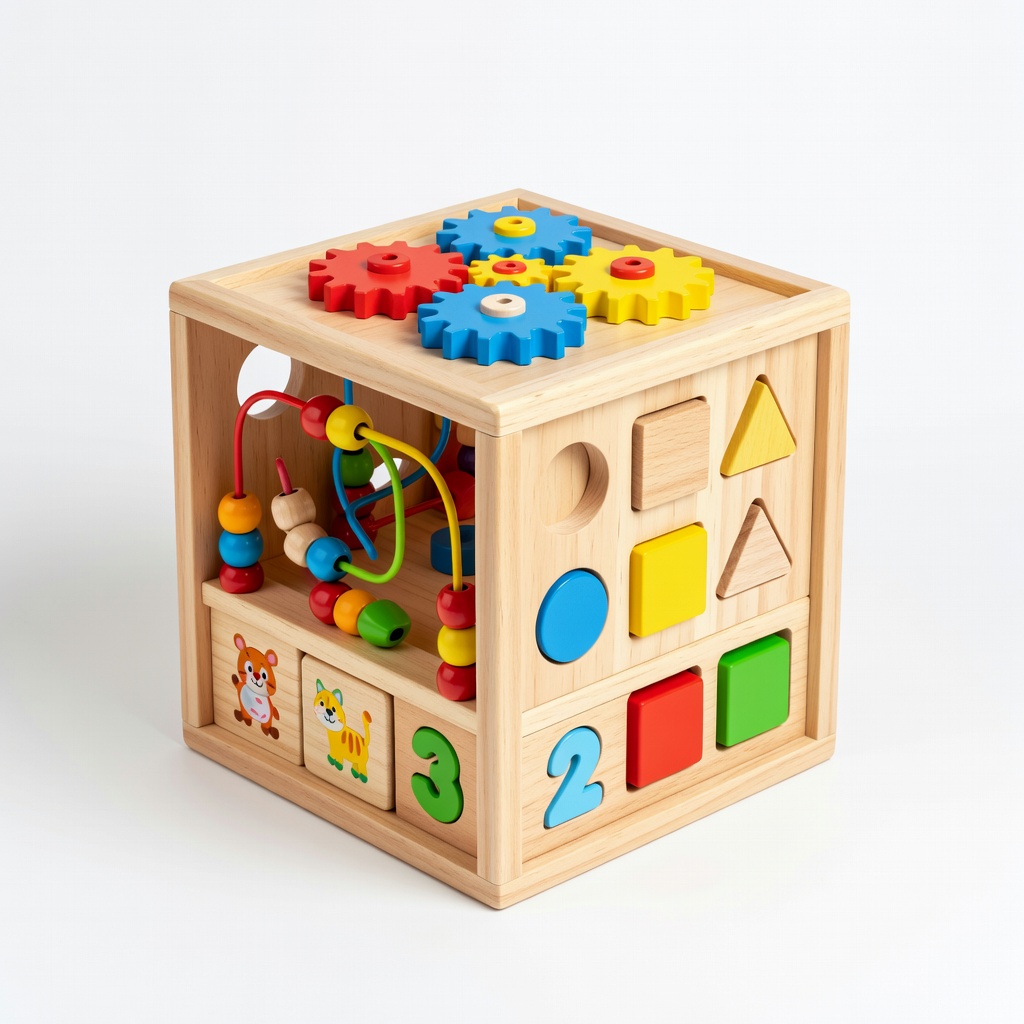 Top Bright Montessori Wooden Activity Cube