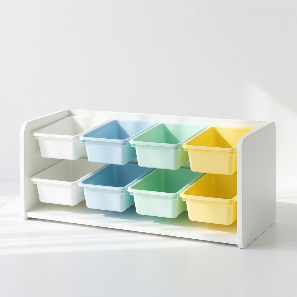 Tot Tutors Toy Organizer with 8 Plastic Bins