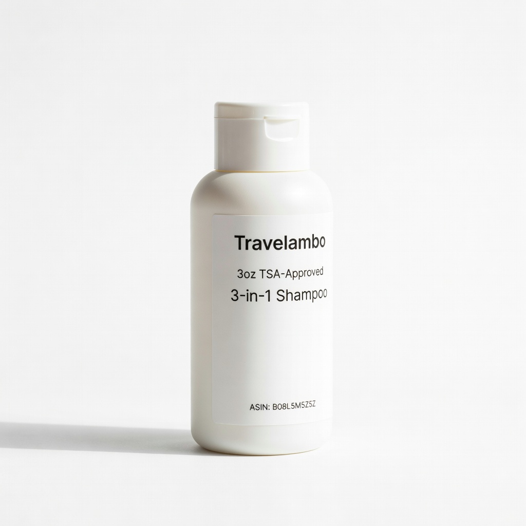 Travelambo 3oz TSA-Approved 3-in-1 Shampoo (ASIN: B08L5M5Z5Z)