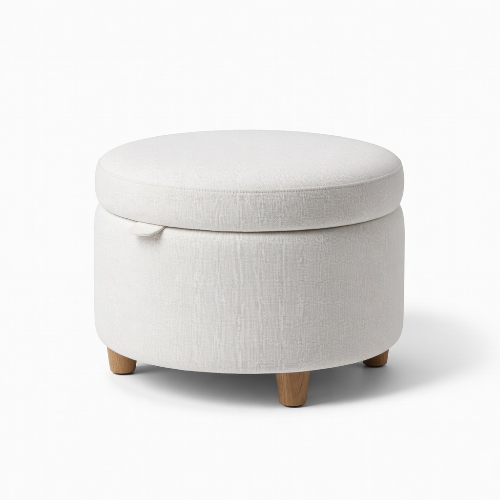VASAGLE Round Storage Ottoman