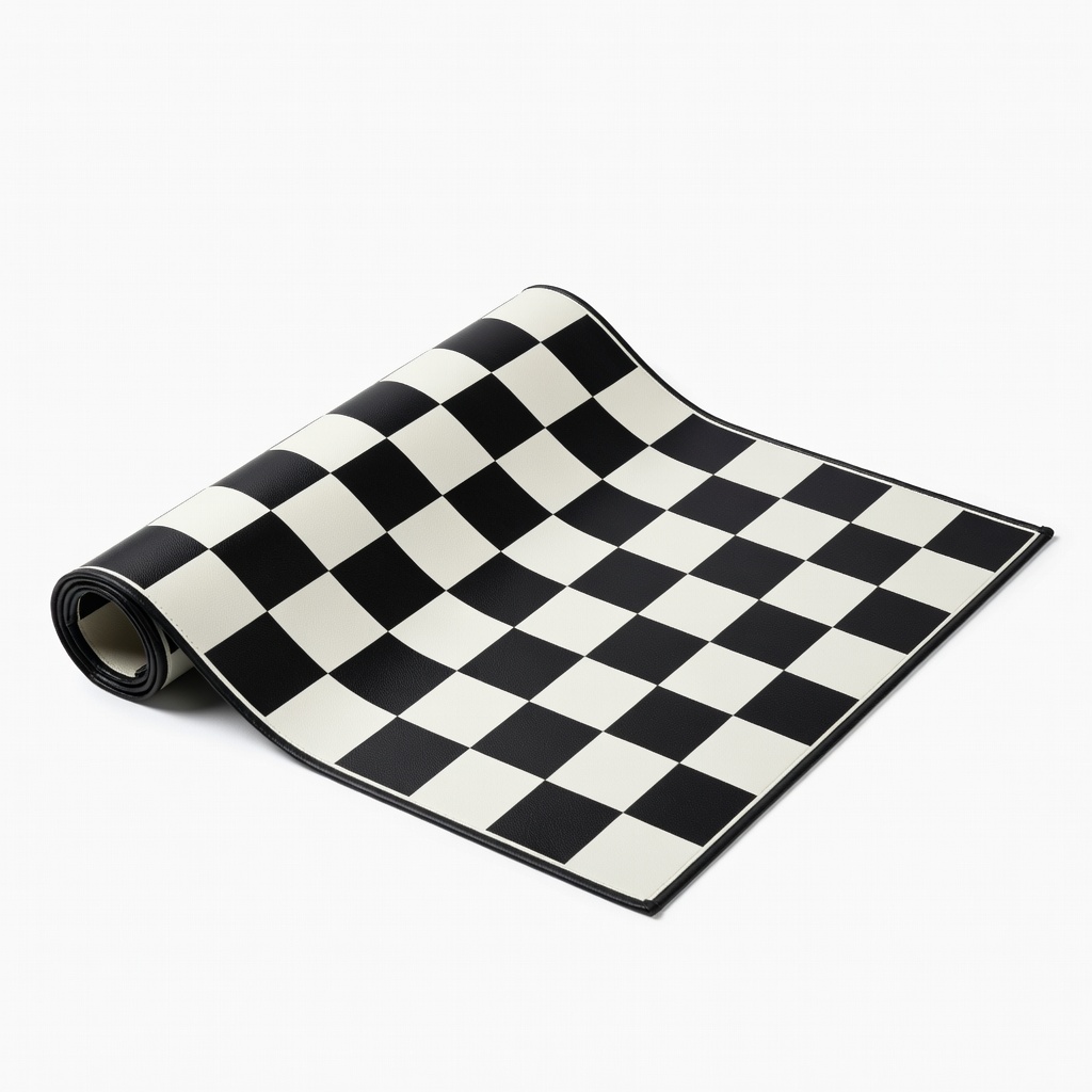 Vinyl Roll-Up Chess Board Mat 19x19"