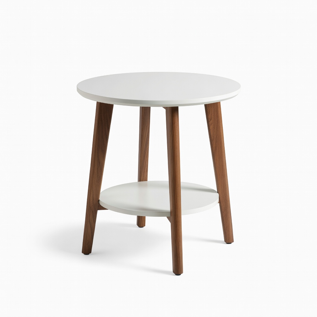 Walker Edison Mid Century Round Side Table