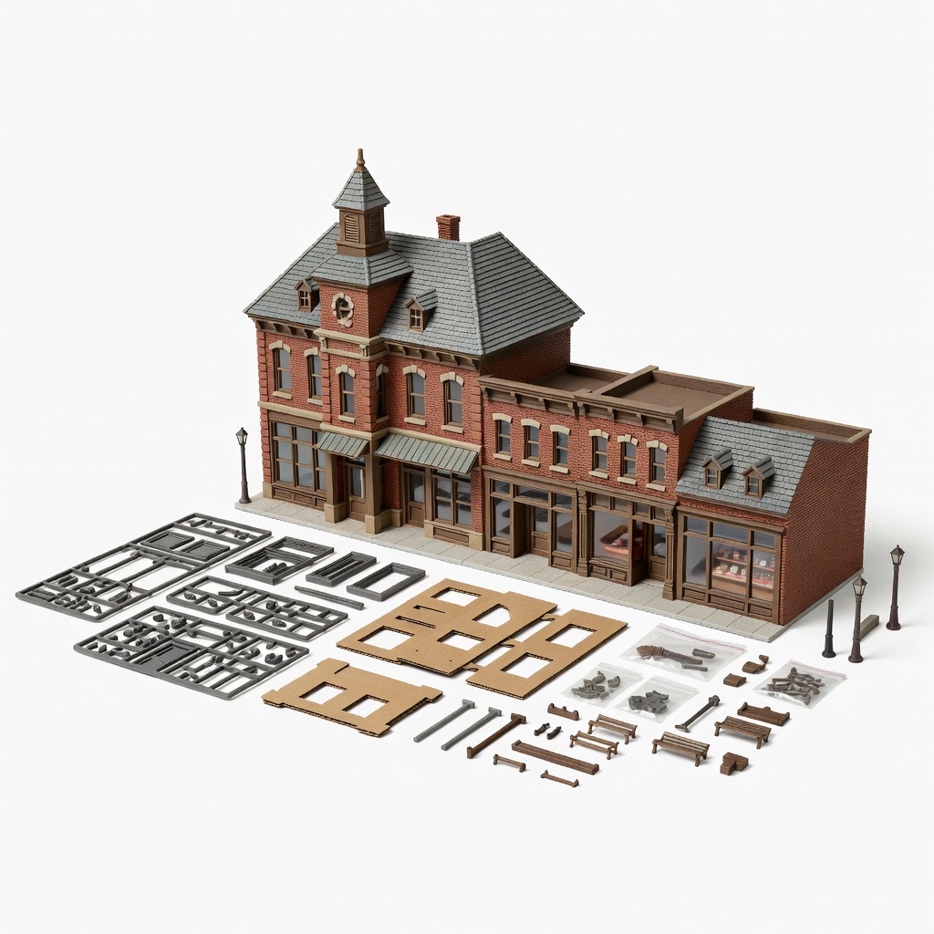 Woodland Scenics HO Scale Town Square Building Kit