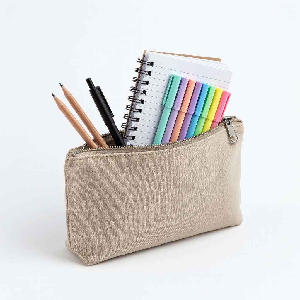 Zippered Pencil Pouch for Journaling Supplies