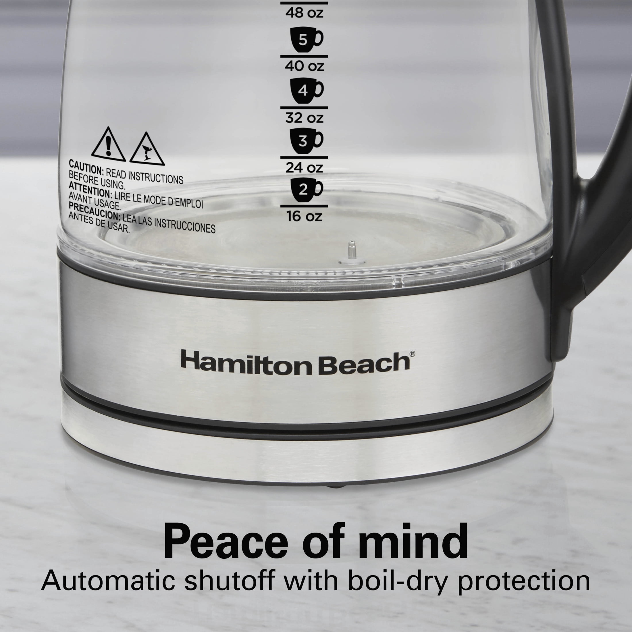 Hamilton Beach 1.7L Glass Electric Kettle