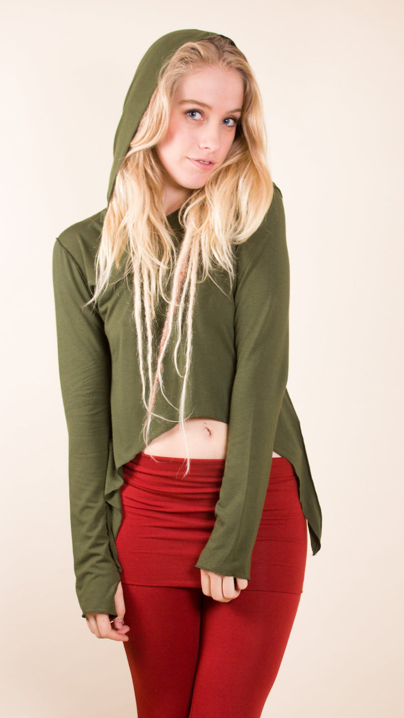 HeyNuts Cropped Hoodie with Thumb Holes