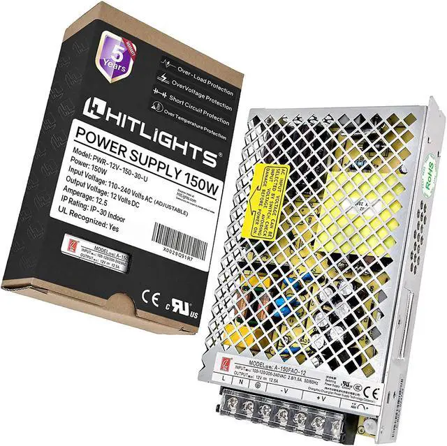 HitLights 12V 5A Power Supply (UL Listed)