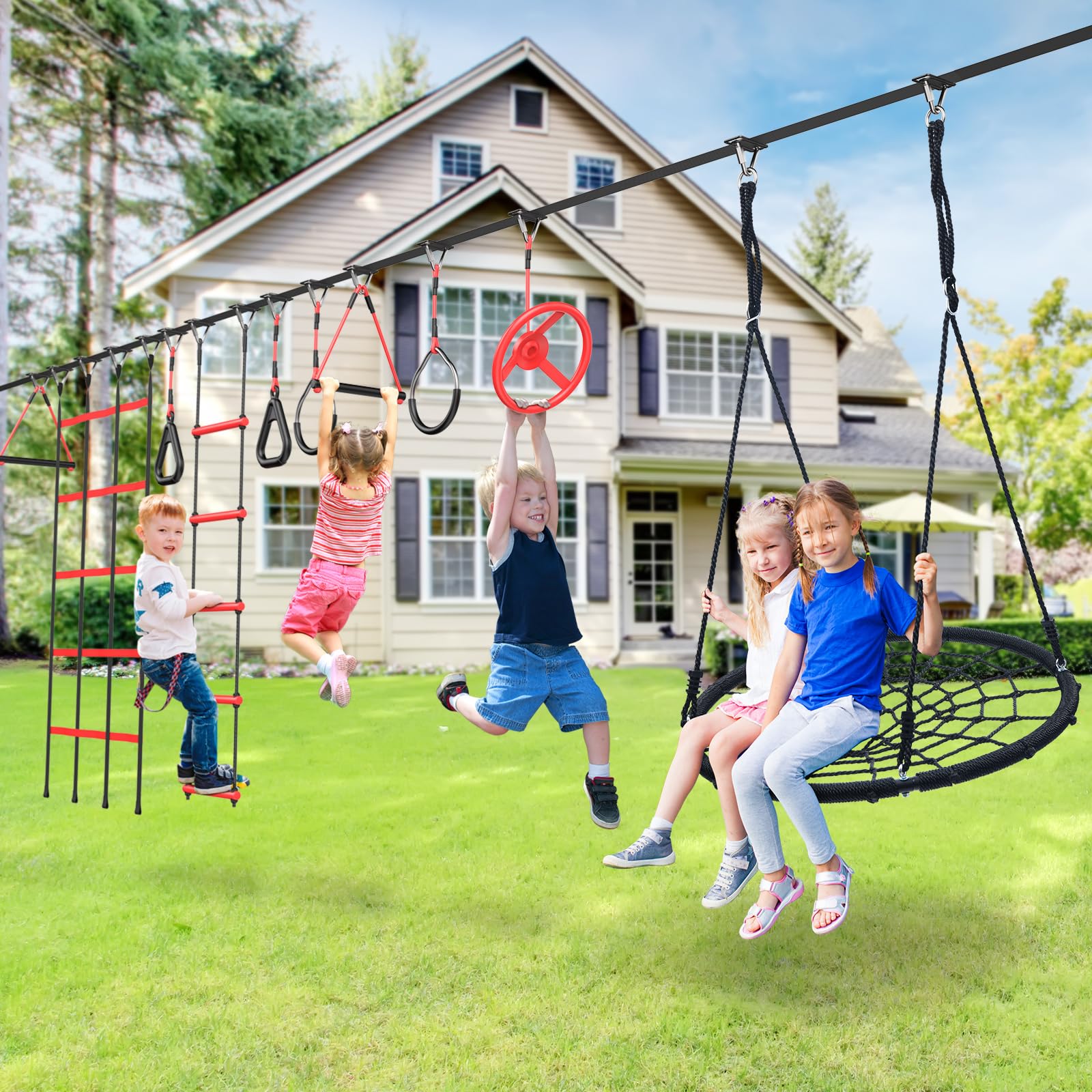 HIYOGY Slackline Kit 50FT with Tree Protectors