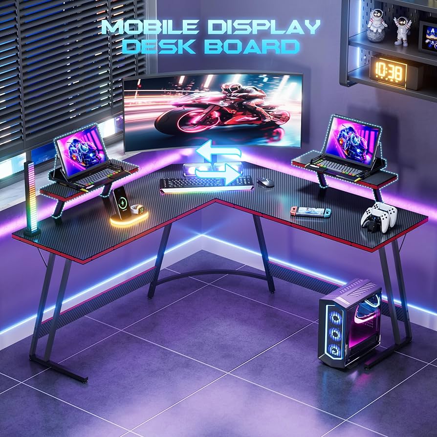 Homall Gaming Chair + EUREKA 44-Inch L-Shaped Gaming Desk + RGB Desk Mat