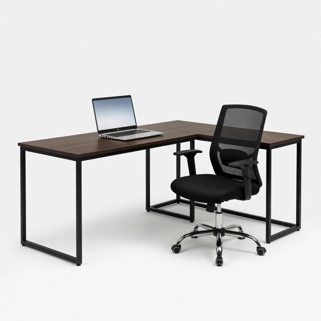 HP Pavilion 15-eg3097nr Laptop + CubiCubi 50-Inch L-Shaped Desk + Furmax Office Chair Setup