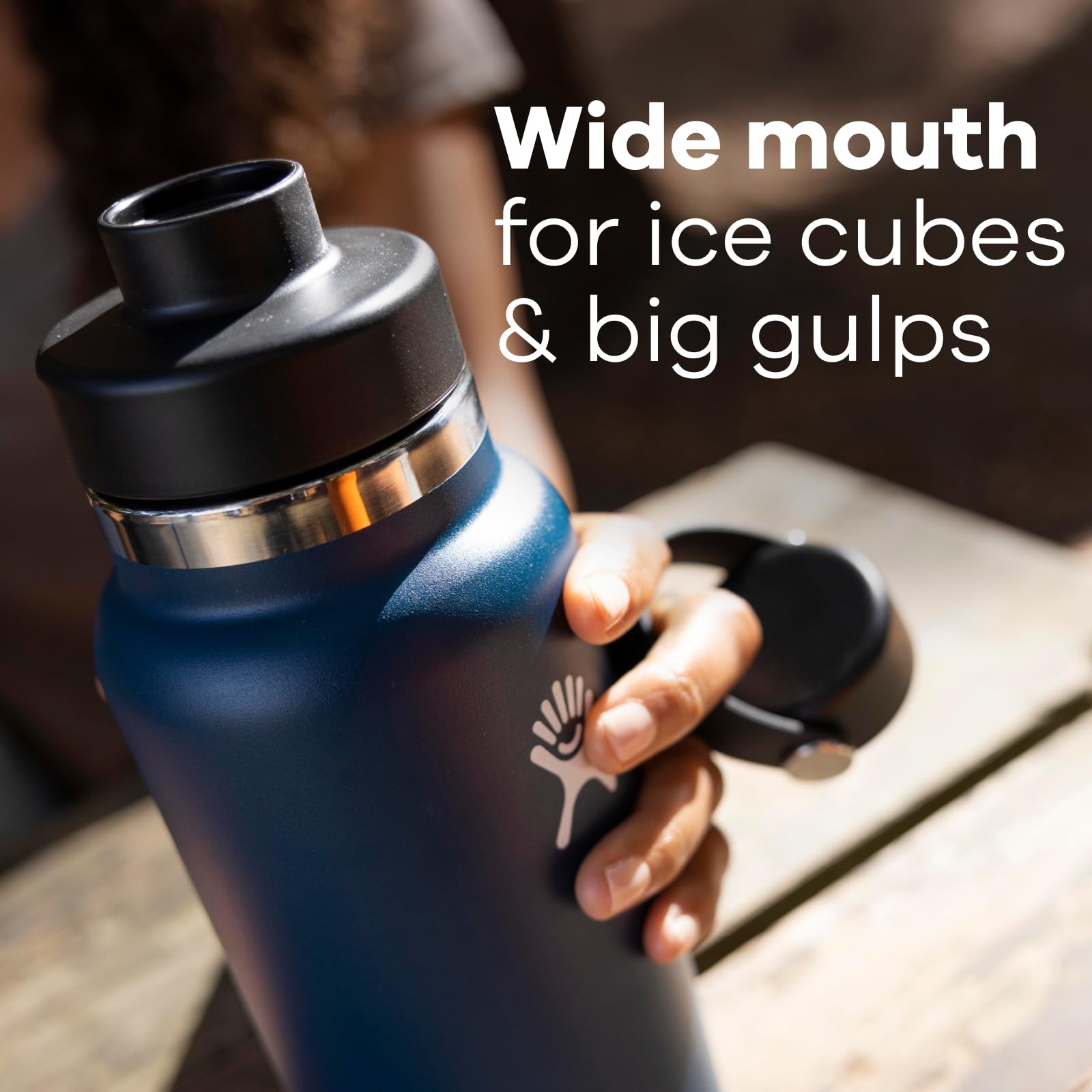 Hydro Flask Wide Mouth Bottles with Flex Chug Cap, 40-Ounce, Stainless Steel