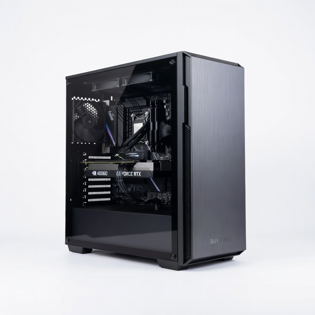 iBUYPOWER Slate Gaming PC Desktop - Intel Core i5-14400F 20-Core Processor, NVIDIA GeForce RTX 4060 8GB, 16GB DDR5 RAM, 1TB NVMe SSD
