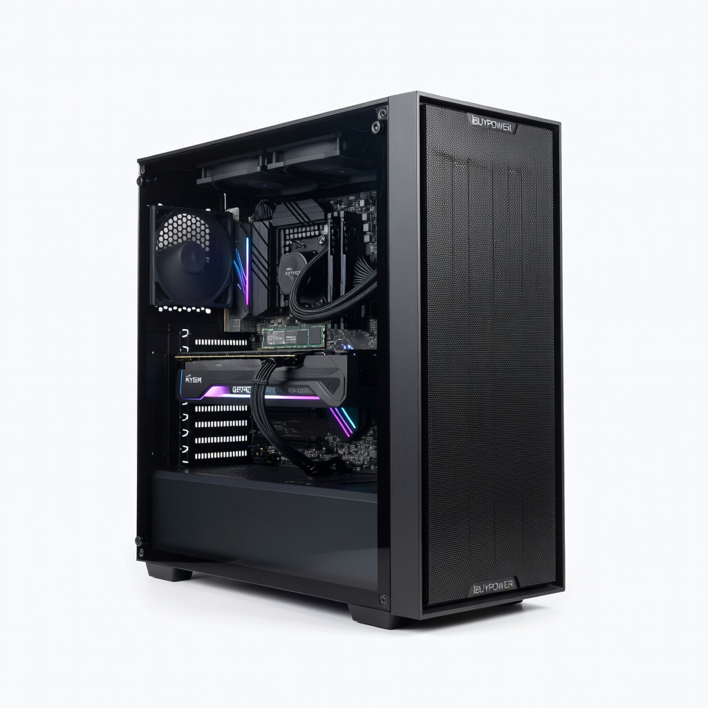 iBUYPOWER SlateMesh Gaming PC, AMD Ryzen 7 7700 8-Core, GeForce RTX 4070 12GB, 32GB DDR5 RAM, 1TB NVMe SSD, Mesh Panel Design