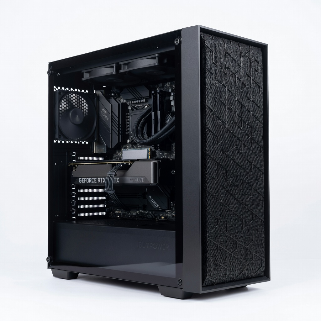 iBUYPOWER SlateMesh Gaming PC - AMD Ryzen 7 7700X, RTX 4070 Ti 12GB, 32GB DDR5, 2TB NVMe SSD